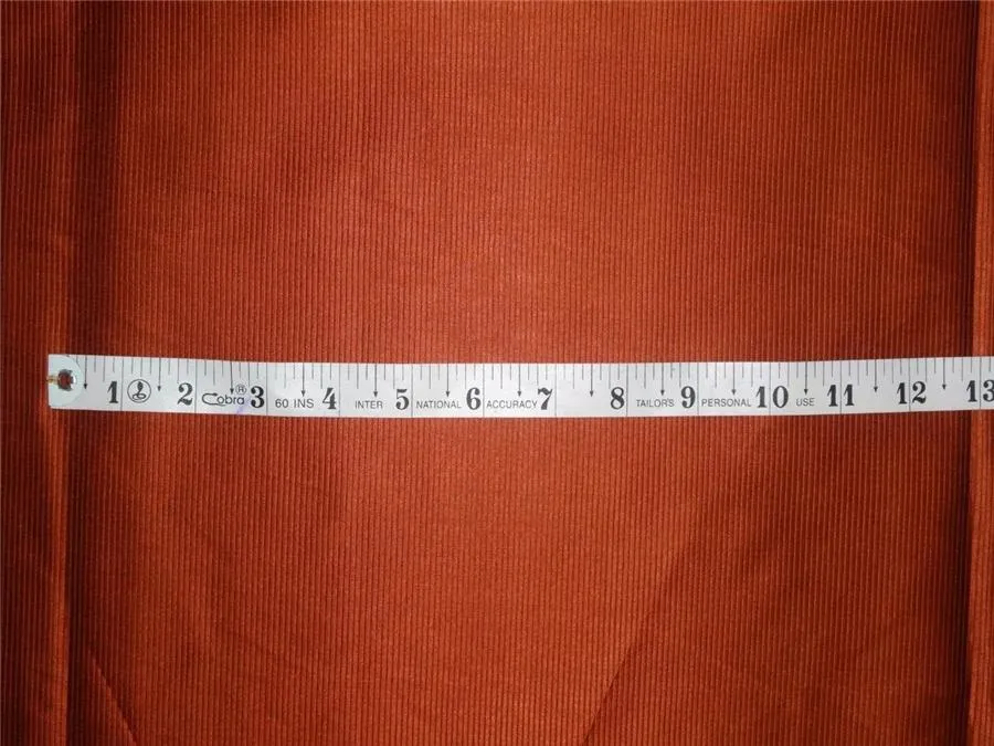 100% SILK TAFFETA FABRIC PIN STRIPE - RUST 54&quot; wide