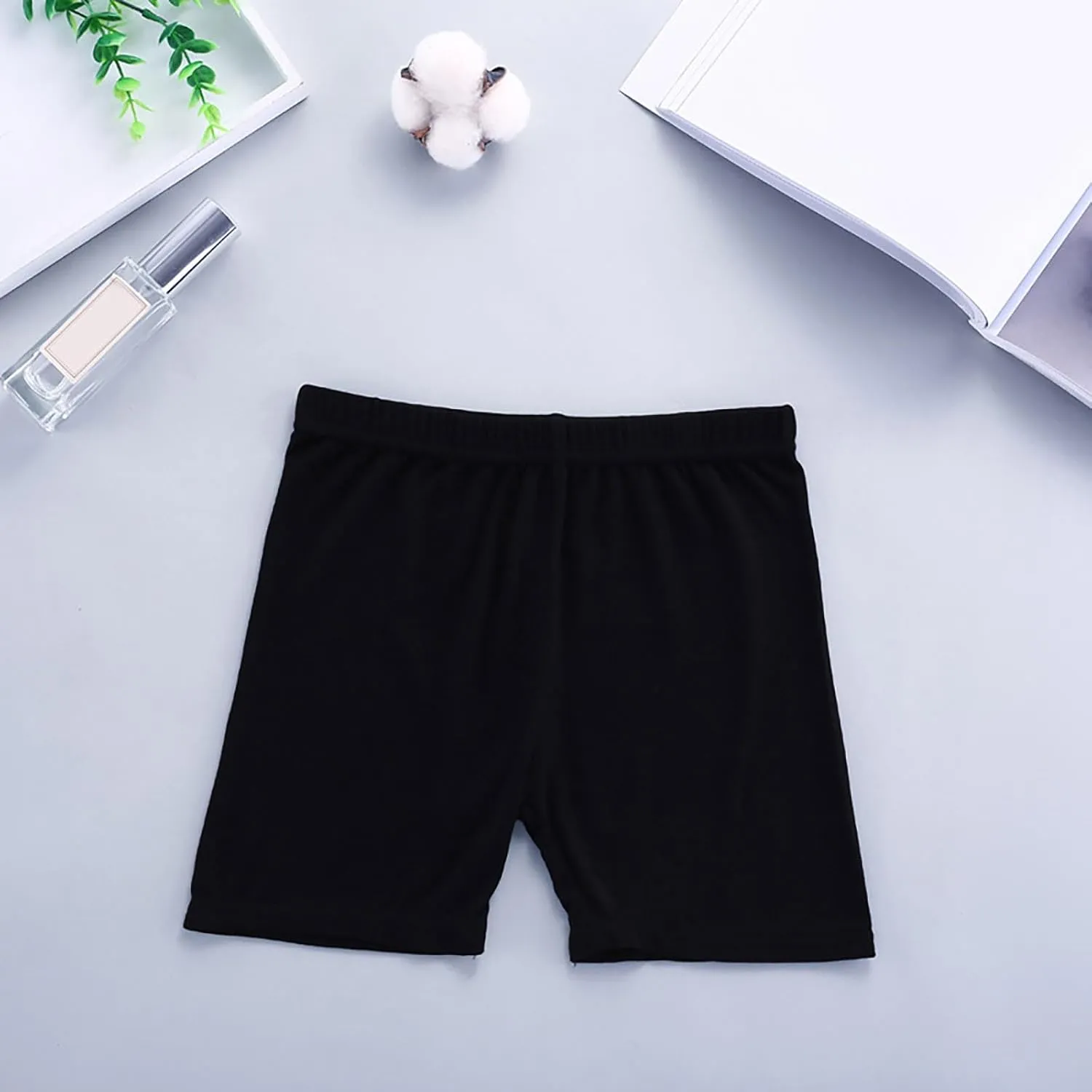 2 Pack Girls Solid Pull-On Bike Shorts Cartwheel Shorts for Girls Toddler Biker Under Dress Dance Kids Shorts