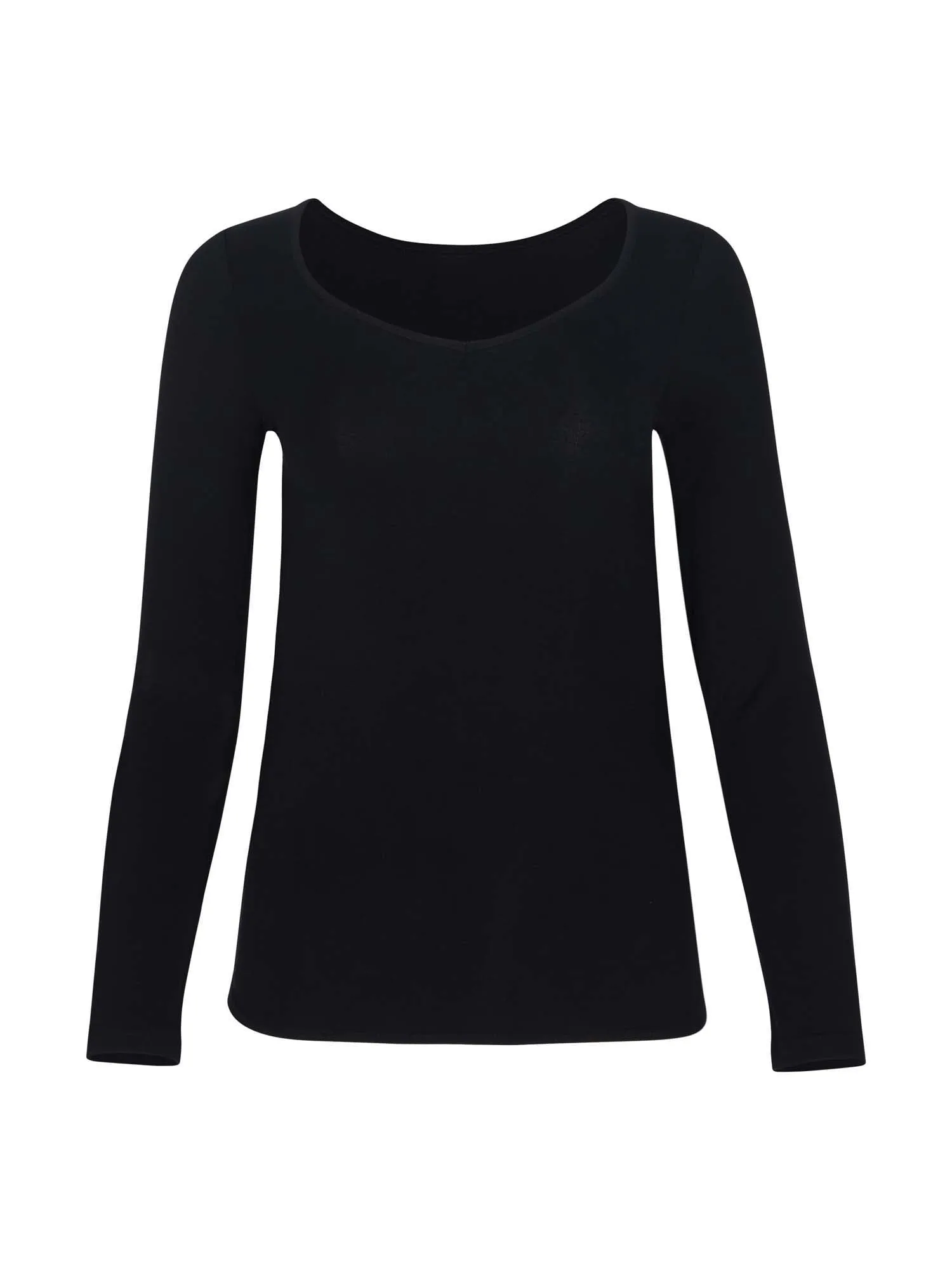 Bamboo V Neck L/S Tee - Black