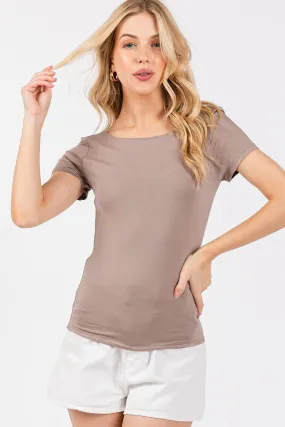 Canyon Breeze Double Layer Slimming Tee, Mocha