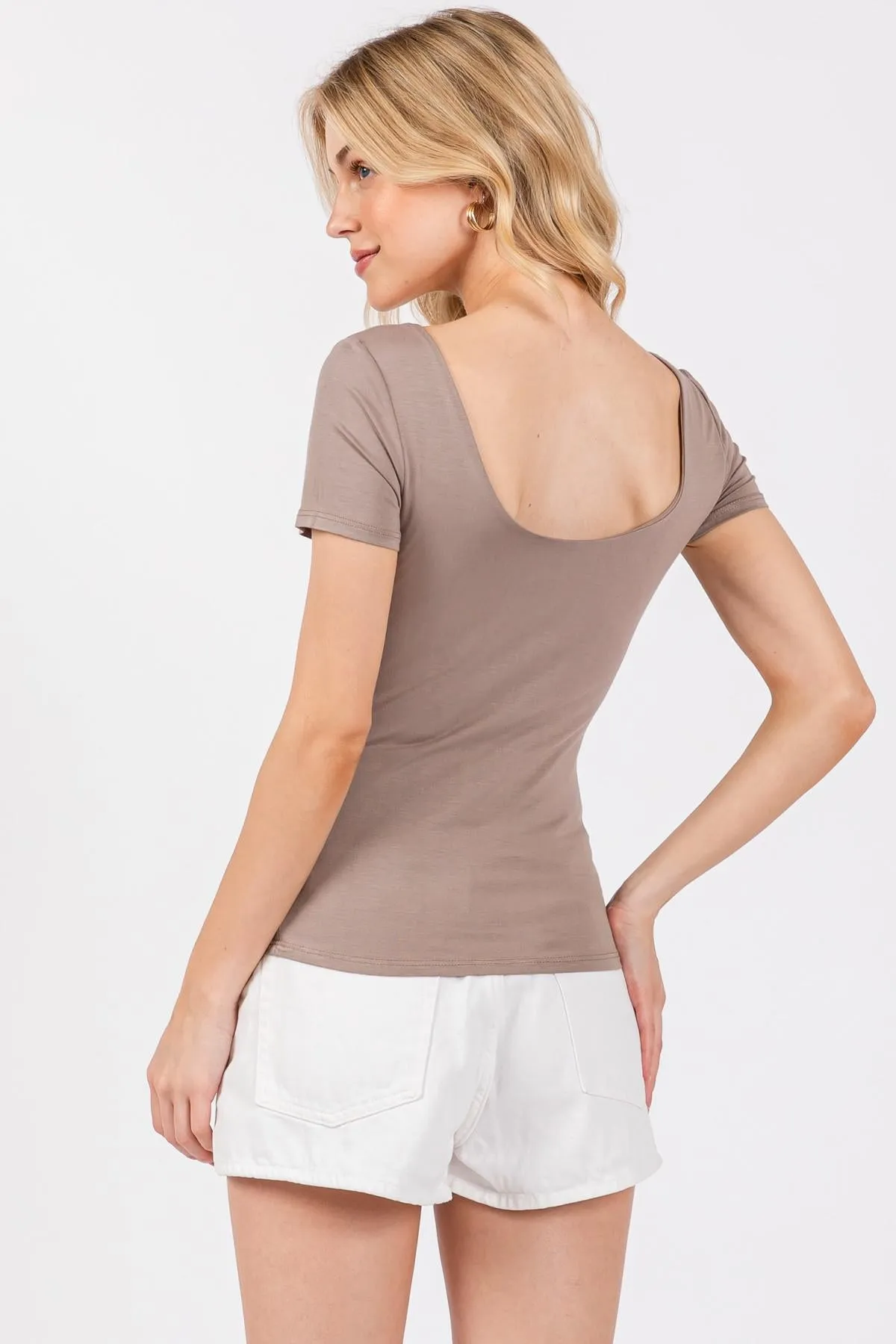 Canyon Breeze Double Layer Slimming Tee, Mocha