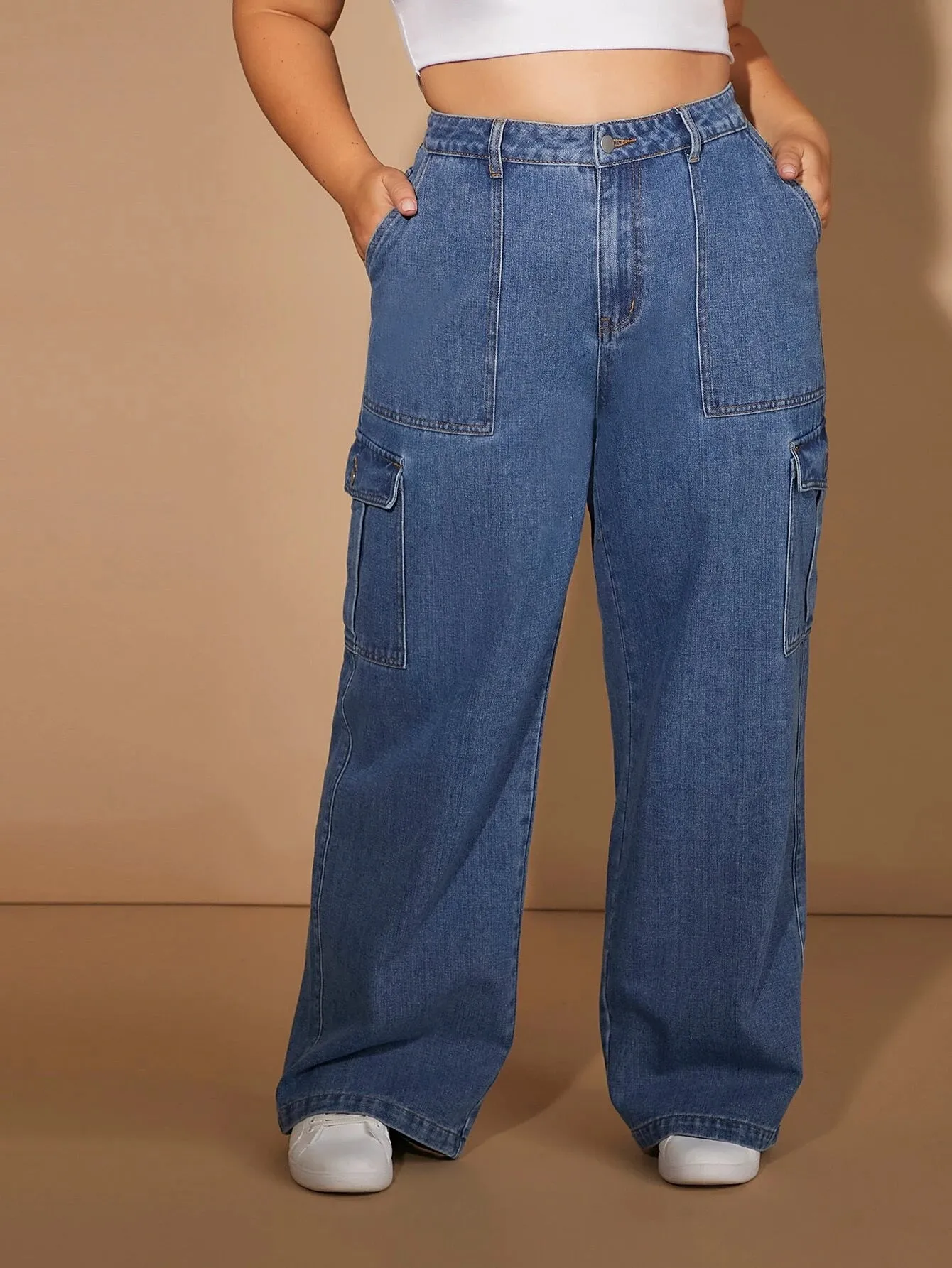 Cargo Jeans With Additional Flap Pocket Detail
