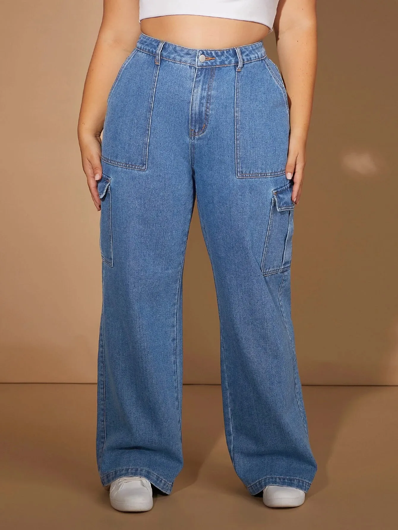 Cargo Jeans With Additional Flap Pocket Detail