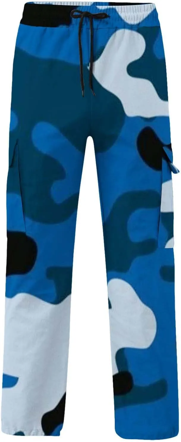 Cargo Pants for Men Relaxed Fit Casual Camo Pants Lightweight Straight Cargo Sweatpants Outdoor Work Hiking Joggers