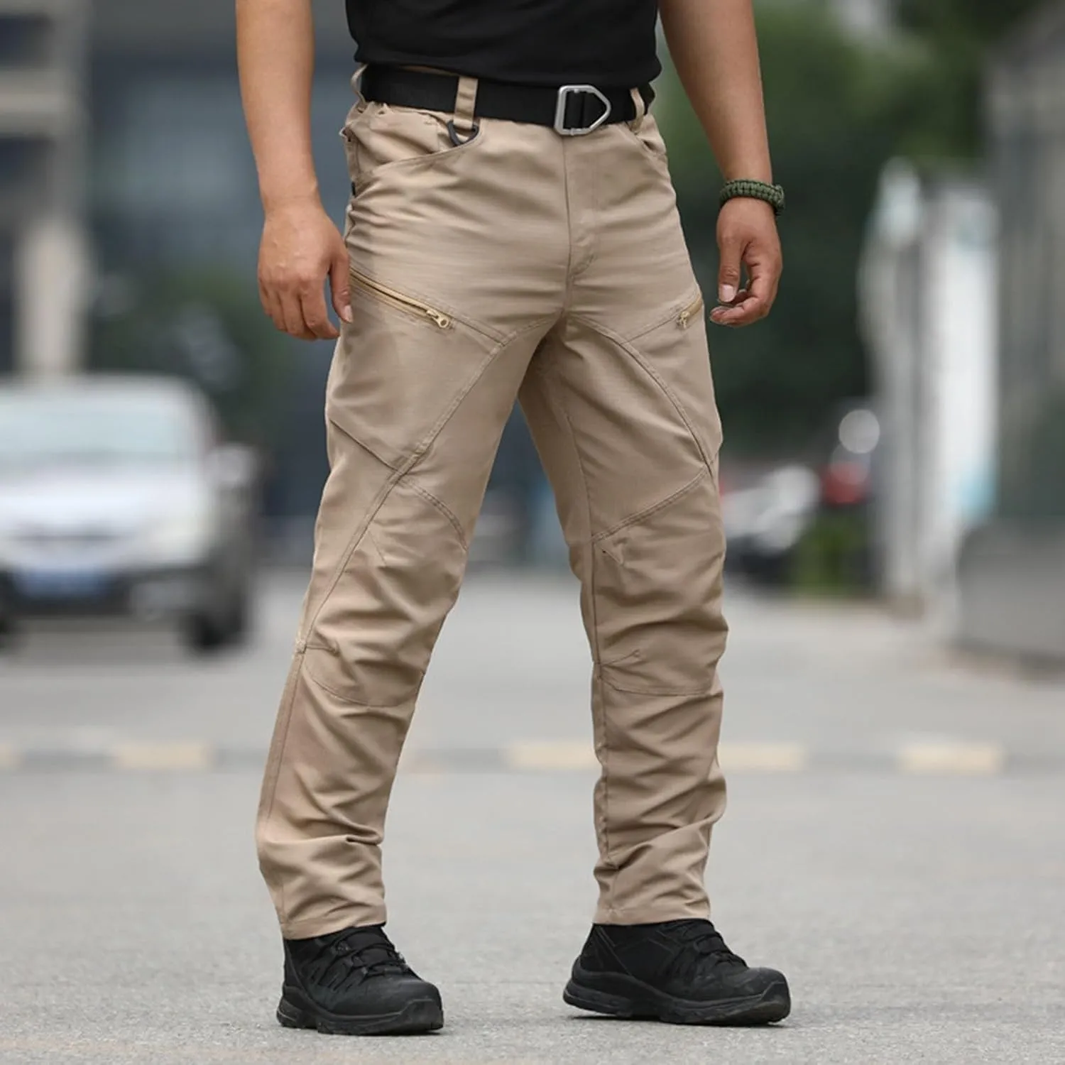 Classic Tactical Pants for Men Relaxed Fit Straight Leg Outdoor Casual Pants with Multi Pocket Trendy Chino Work Pant