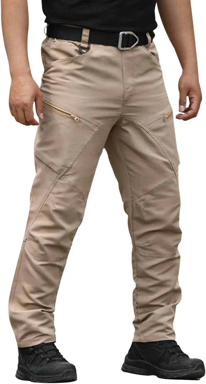 Classic Tactical Pants for Men Relaxed Fit Straight Leg Outdoor Casual Pants with Multi Pocket Trendy Chino Work Pant