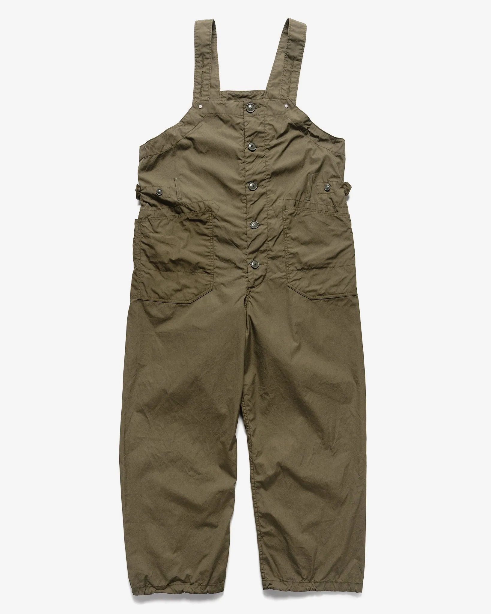 Coated Cotton Cloth Overalls Olive