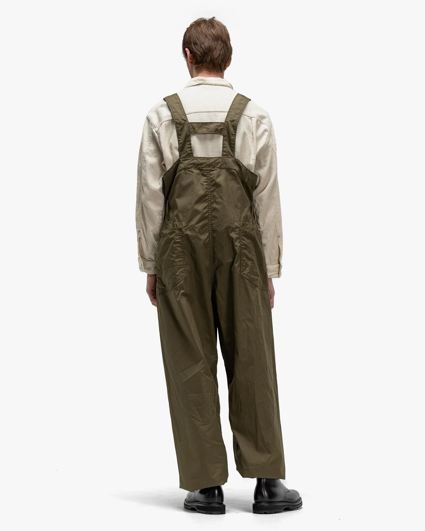 Coated Cotton Cloth Overalls Olive
