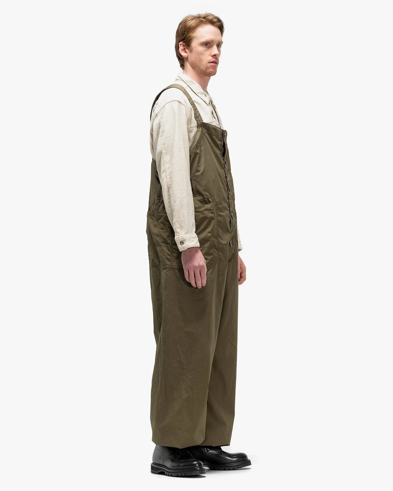 Coated Cotton Cloth Overalls Olive
