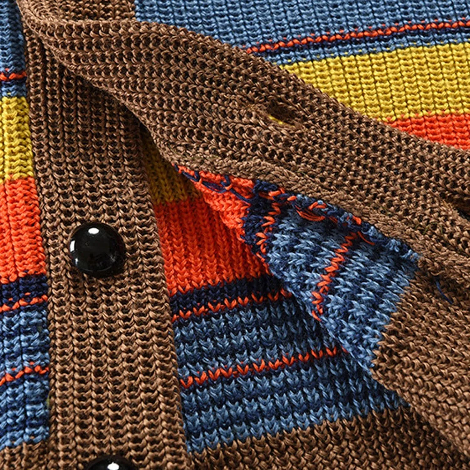 Dgoopd Cardigan Sweaters for Men Color Block Cable Knit Sweater Button Down Open Front Cardigan Casual Outwear with Pockets