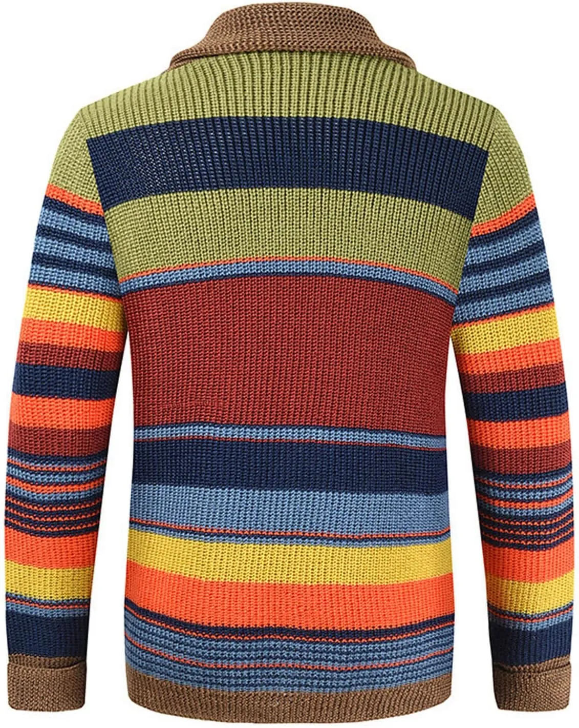 Dgoopd Cardigan Sweaters for Men Color Block Cable Knit Sweater Button Down Open Front Cardigan Casual Outwear with Pockets