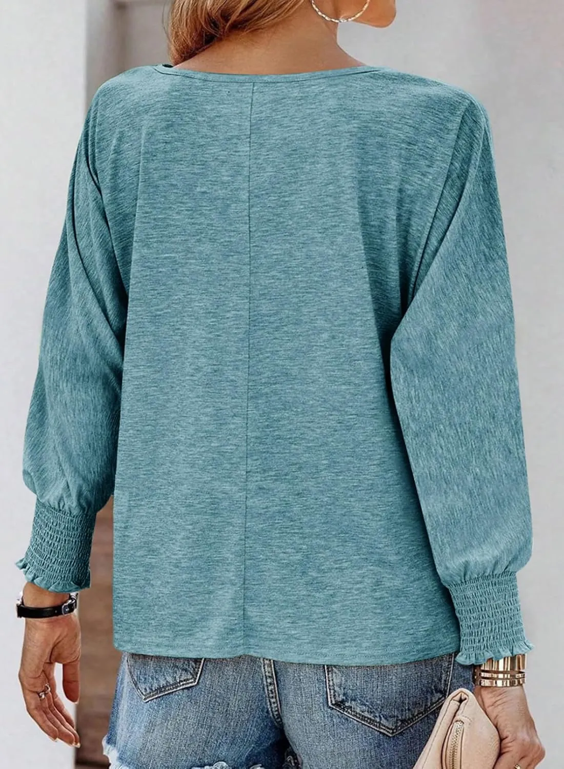 Dokotoo Long Sleeve Tops 2024 Batwing Sleeve Oversized Fashion T Shirts for Women Crewneck Casual Loose Shirts Basic Tee