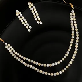 Gold Zircon/AD Necklace Set 7612-1200