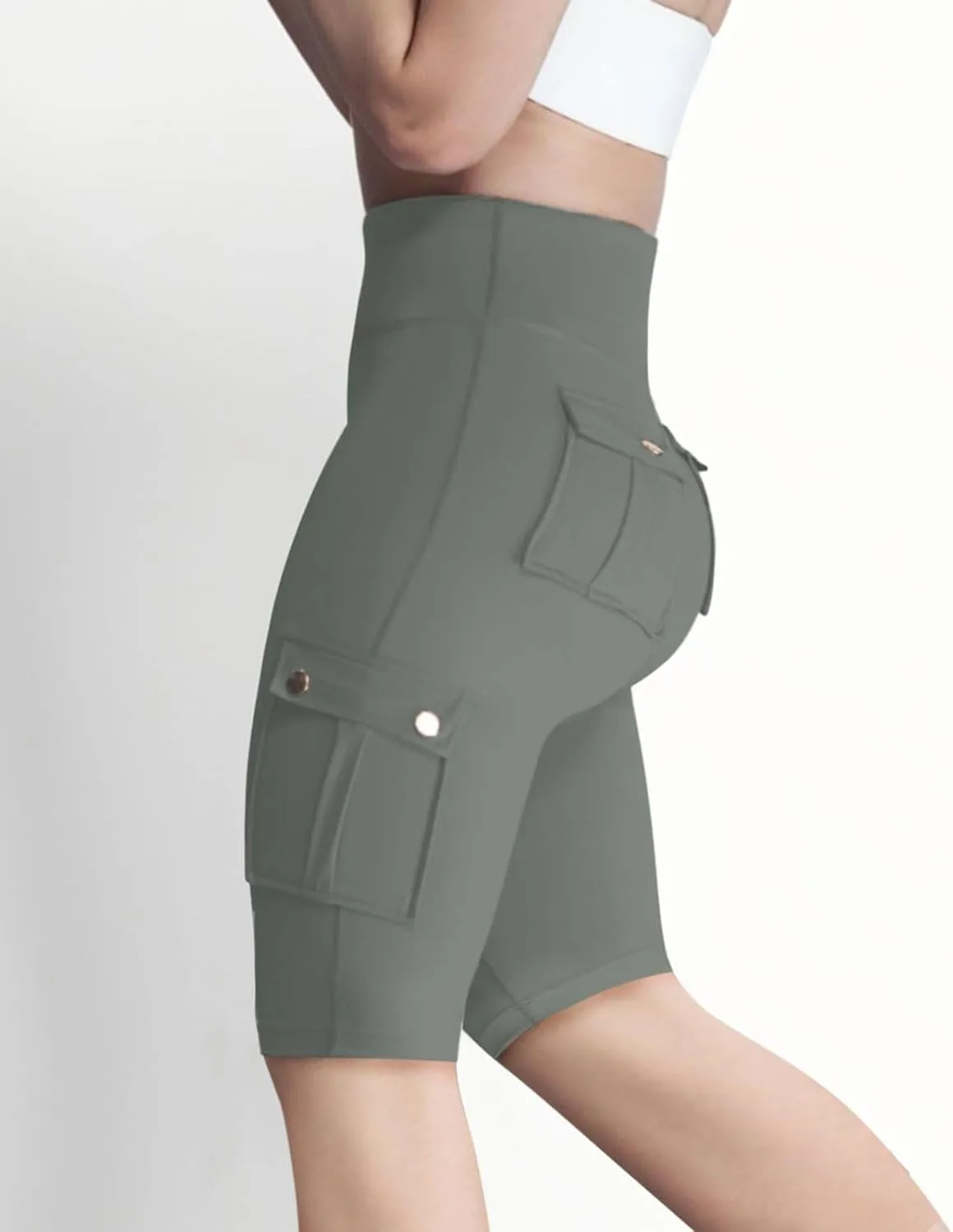 Hvyesh Biker Shorts Women, Tummy Control, High Waisted Short Leggings Knee Length, Womens Gym Workout Long Shorts