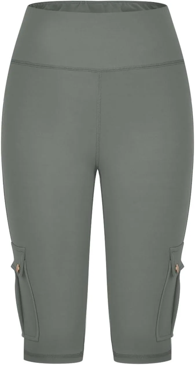 Hvyesh Biker Shorts Women, Tummy Control, High Waisted Short Leggings Knee Length, Womens Gym Workout Long Shorts
