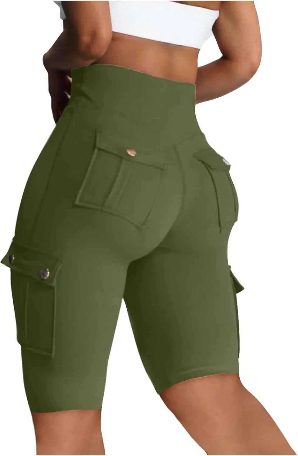 Hvyesh Biker Shorts Women, Tummy Control, High Waisted Short Leggings Knee Length, Womens Gym Workout Long Shorts