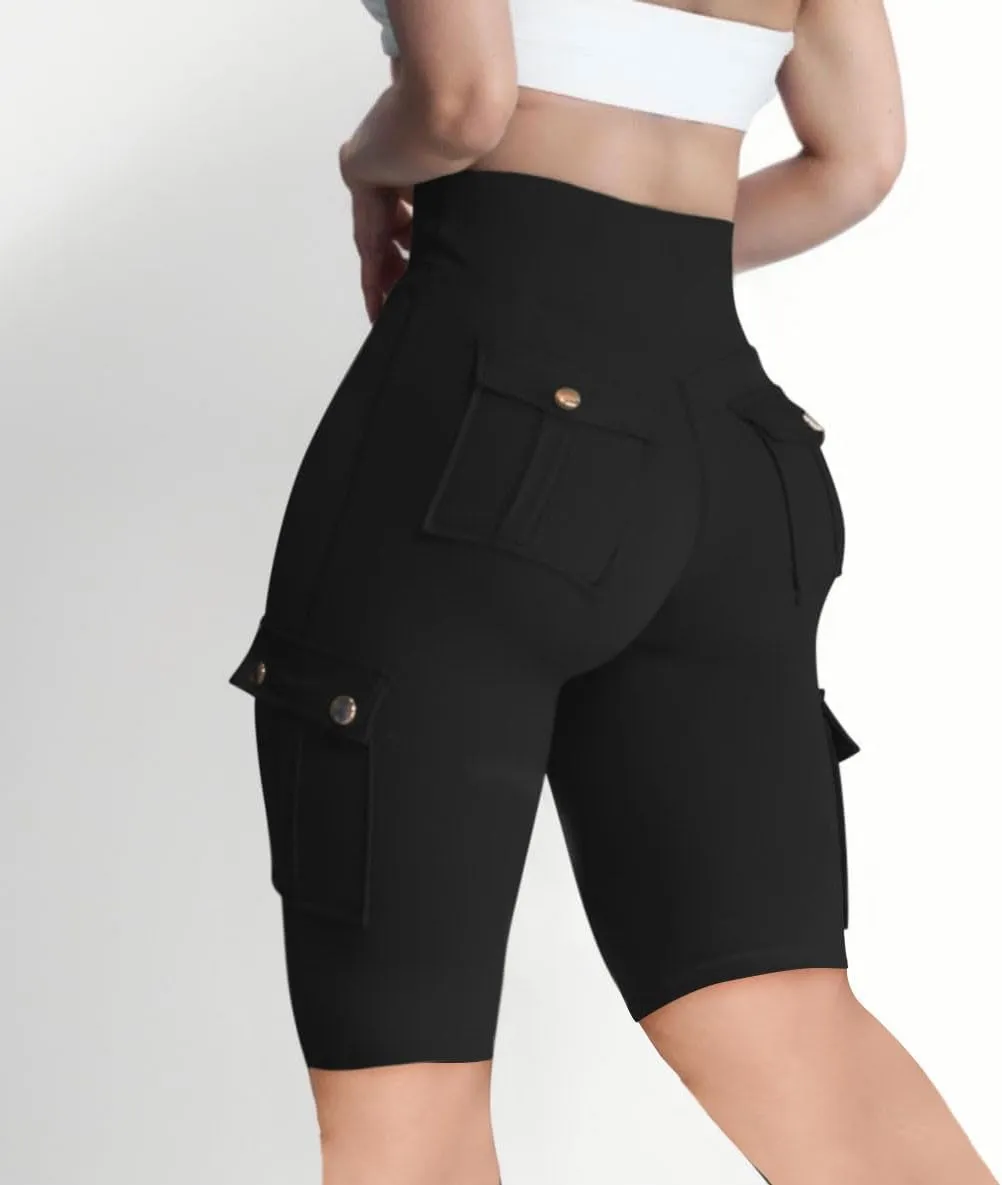 Hvyesh Biker Shorts Women, Tummy Control, High Waisted Short Leggings Knee Length, Womens Gym Workout Long Shorts
