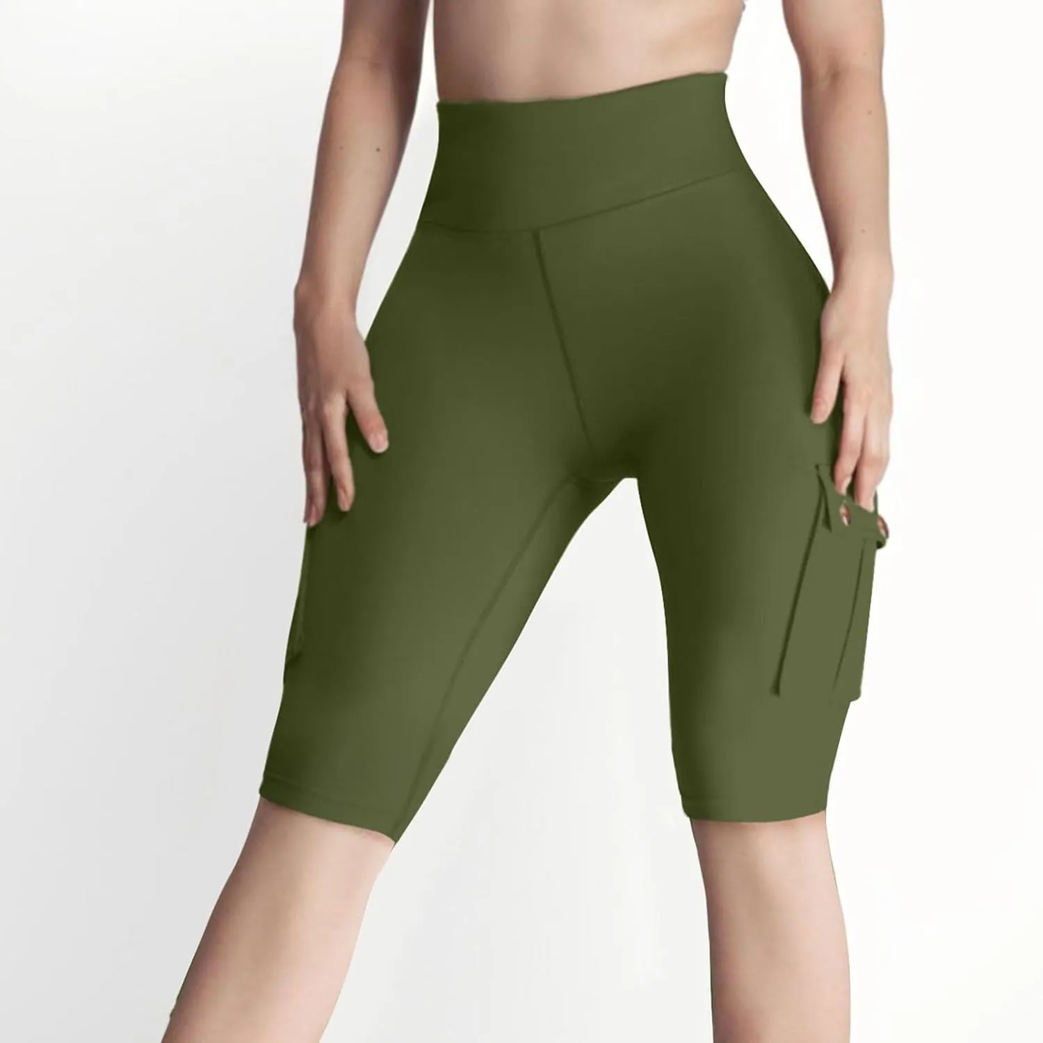 Hvyesh Biker Shorts Women, Tummy Control, High Waisted Short Leggings Knee Length, Womens Gym Workout Long Shorts