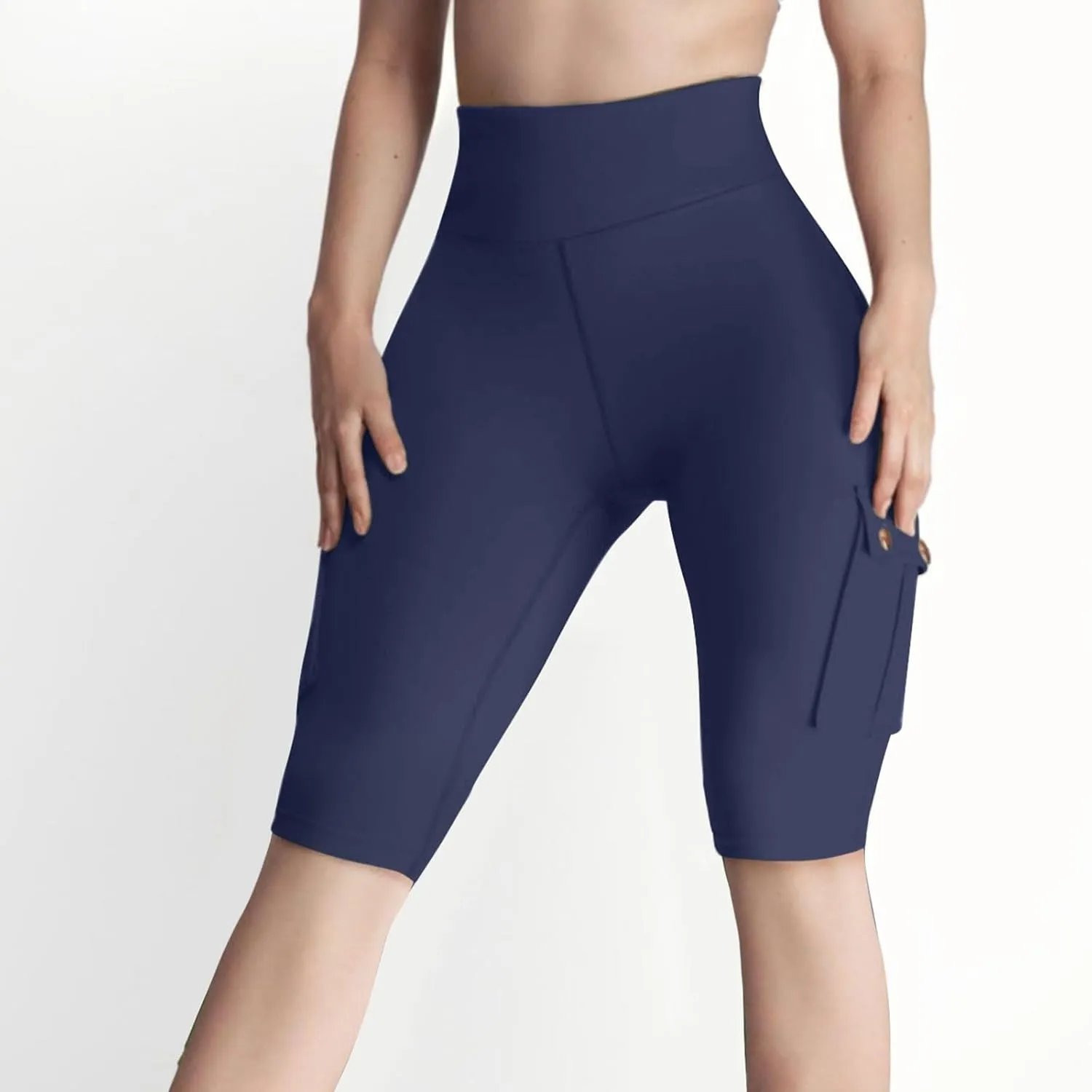 Hvyesh Biker Shorts Women, Tummy Control, High Waisted Short Leggings Knee Length, Womens Gym Workout Long Shorts