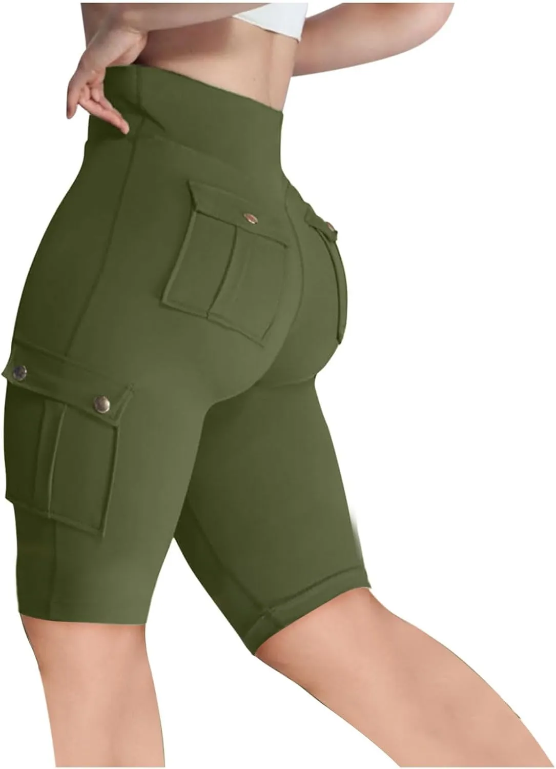 Hvyesh Biker Shorts Women, Tummy Control, High Waisted Short Leggings Knee Length, Womens Gym Workout Long Shorts