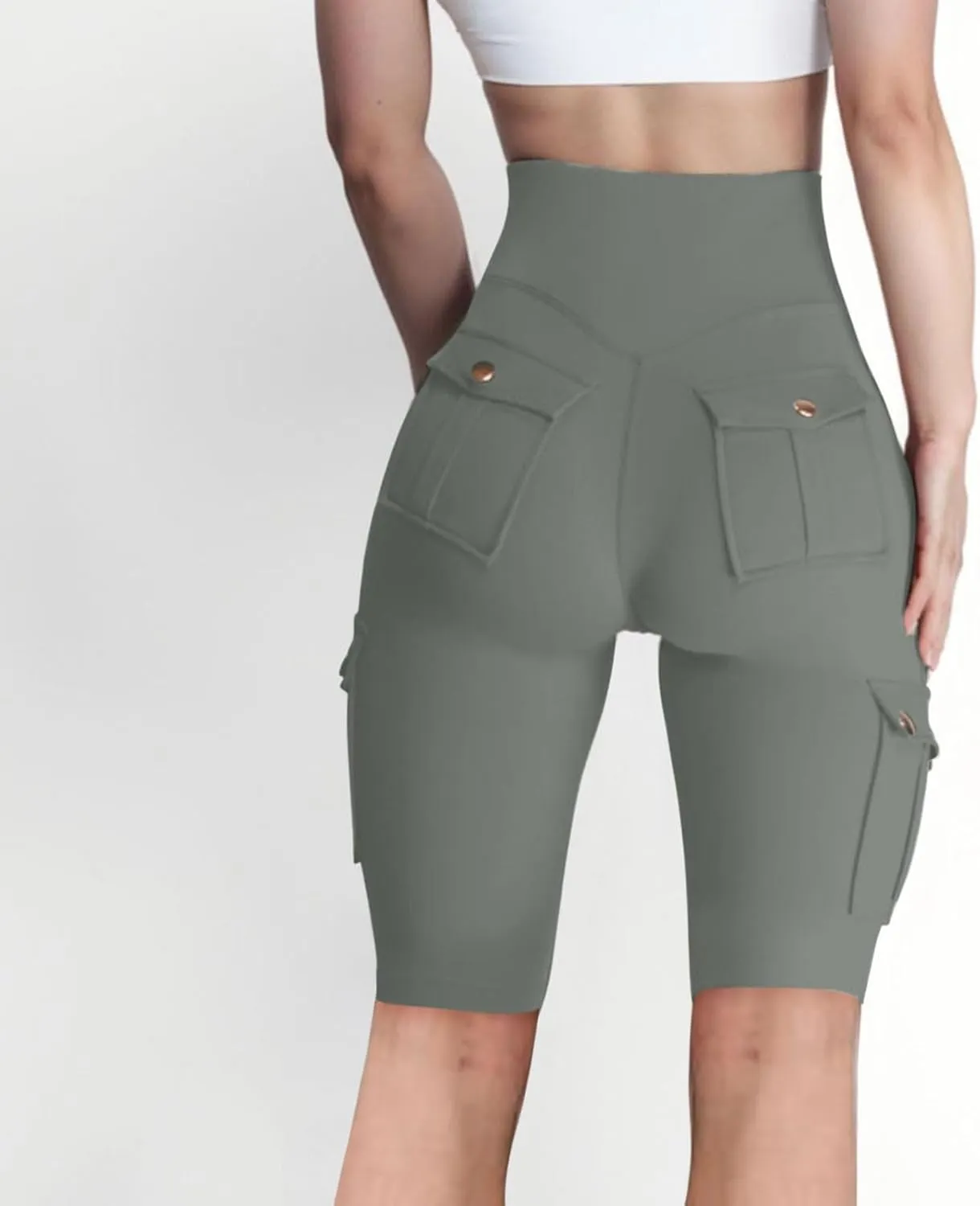 Hvyesh Biker Shorts Women, Tummy Control, High Waisted Short Leggings Knee Length, Womens Gym Workout Long Shorts