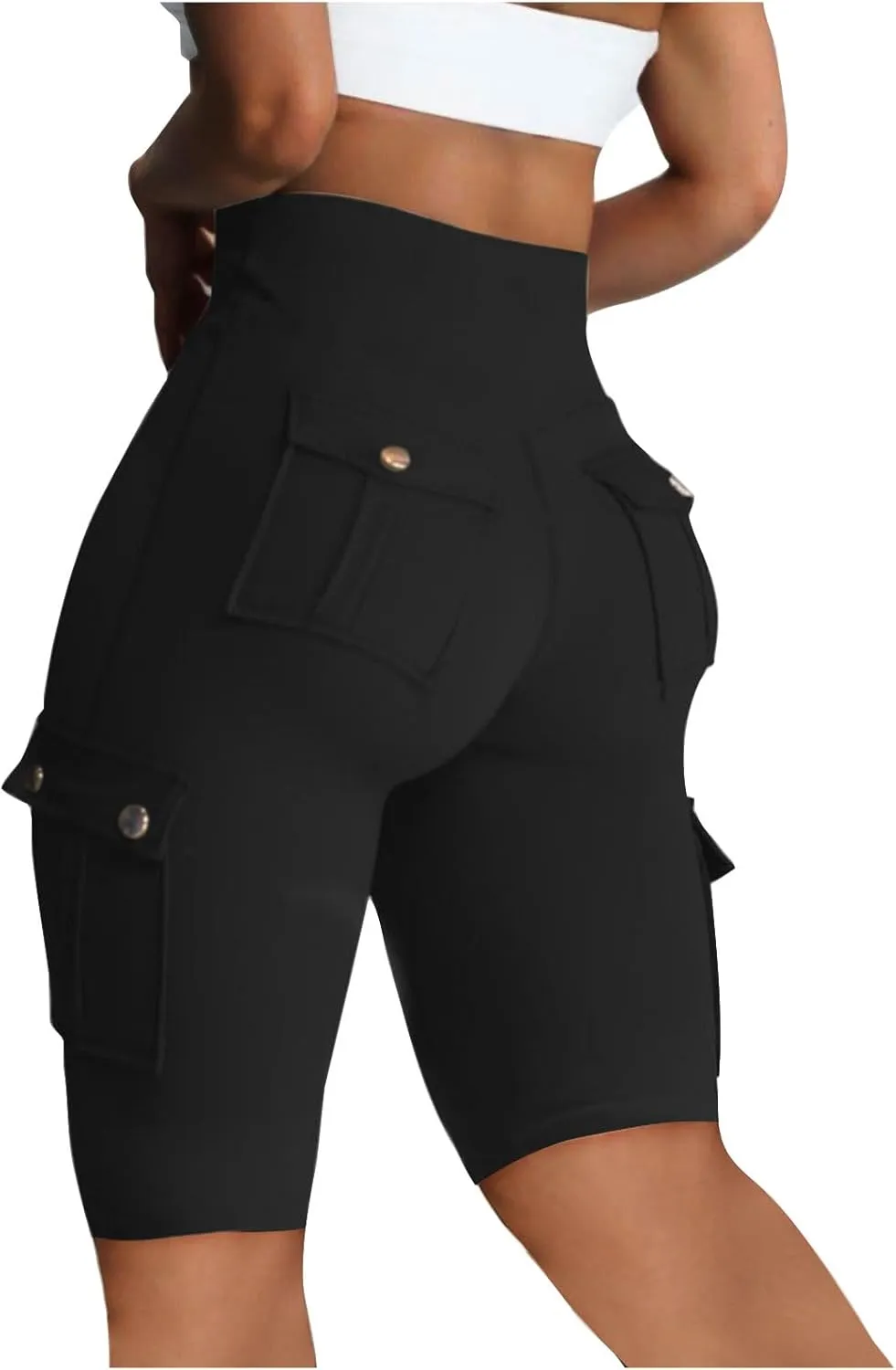 Hvyesh Biker Shorts Women, Tummy Control, High Waisted Short Leggings Knee Length, Womens Gym Workout Long Shorts