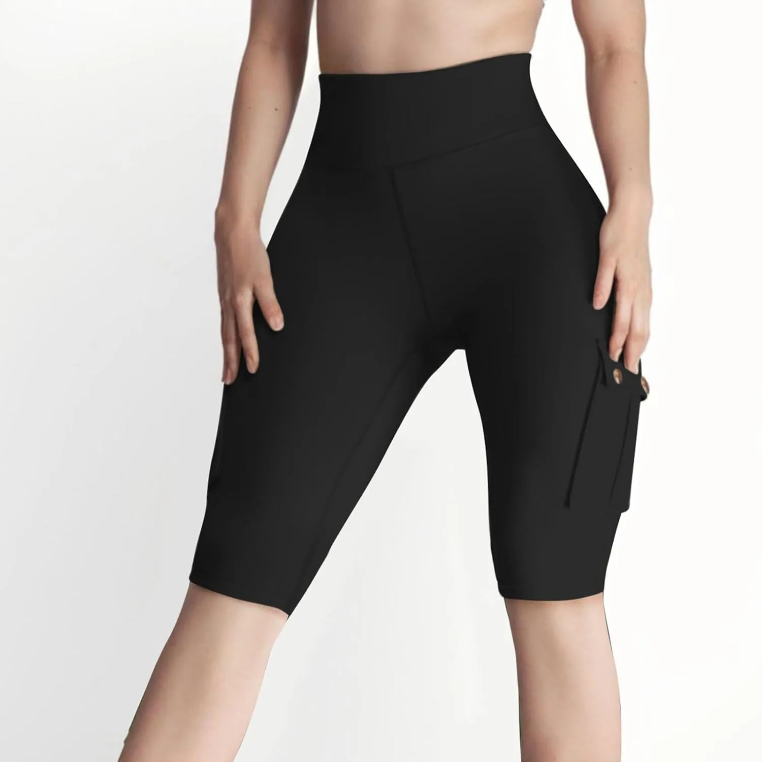 Hvyesh Biker Shorts Women, Tummy Control, High Waisted Short Leggings Knee Length, Womens Gym Workout Long Shorts