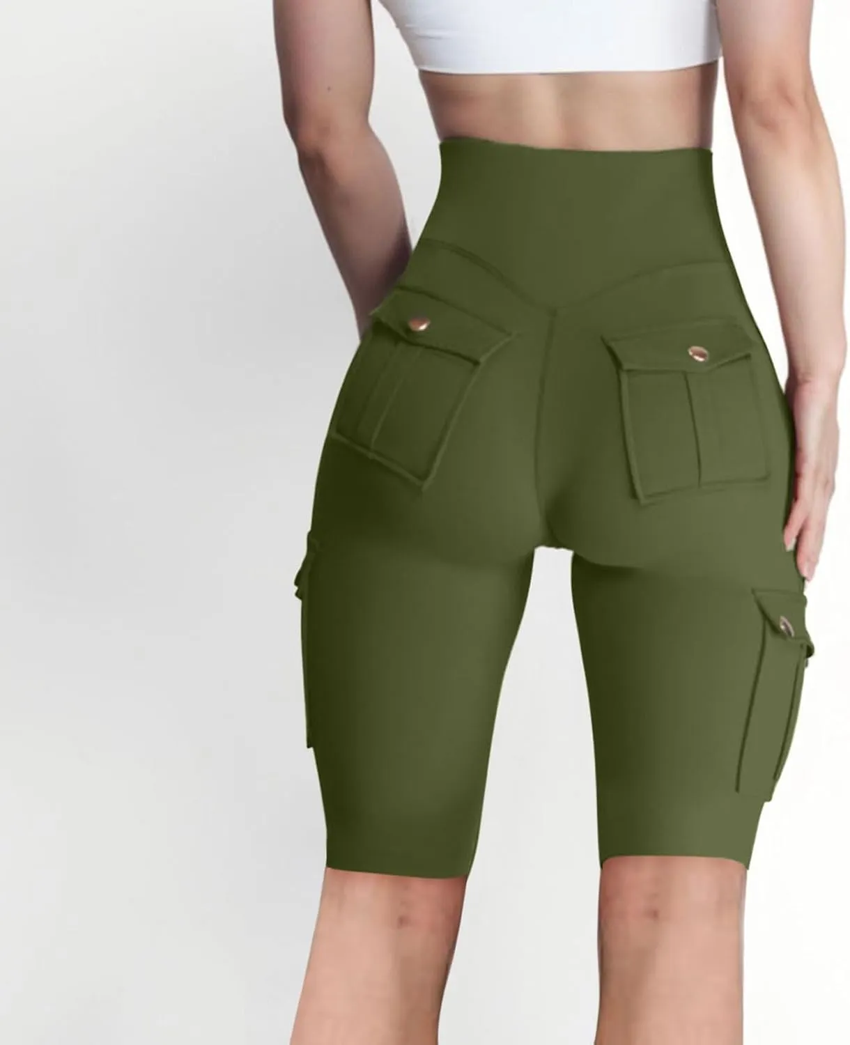 Hvyesh Biker Shorts Women, Tummy Control, High Waisted Short Leggings Knee Length, Womens Gym Workout Long Shorts