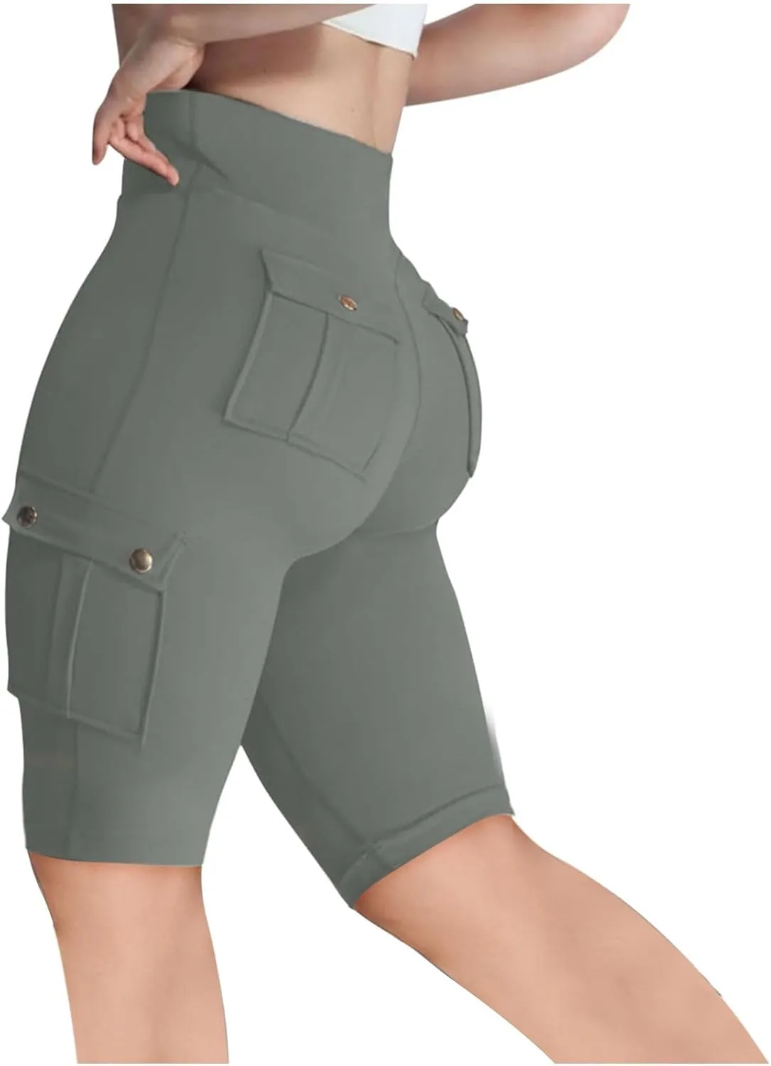Hvyesh Biker Shorts Women, Tummy Control, High Waisted Short Leggings Knee Length, Womens Gym Workout Long Shorts