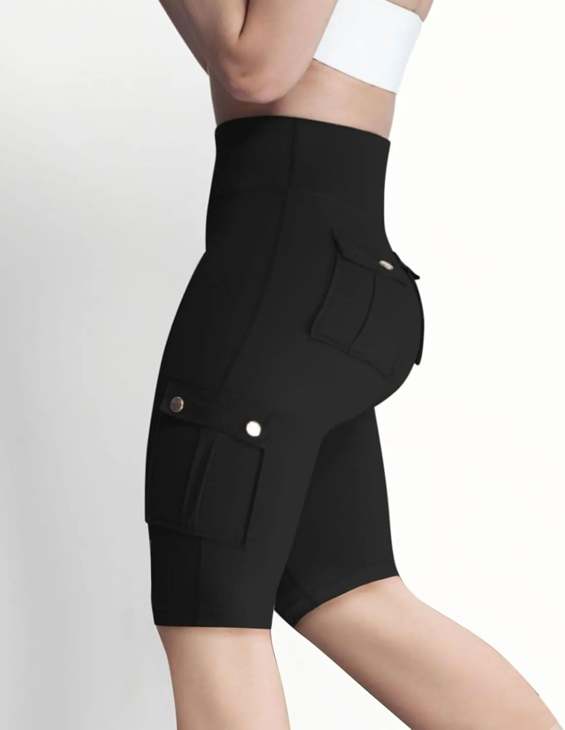 Hvyesh Biker Shorts Women, Tummy Control, High Waisted Short Leggings Knee Length, Womens Gym Workout Long Shorts