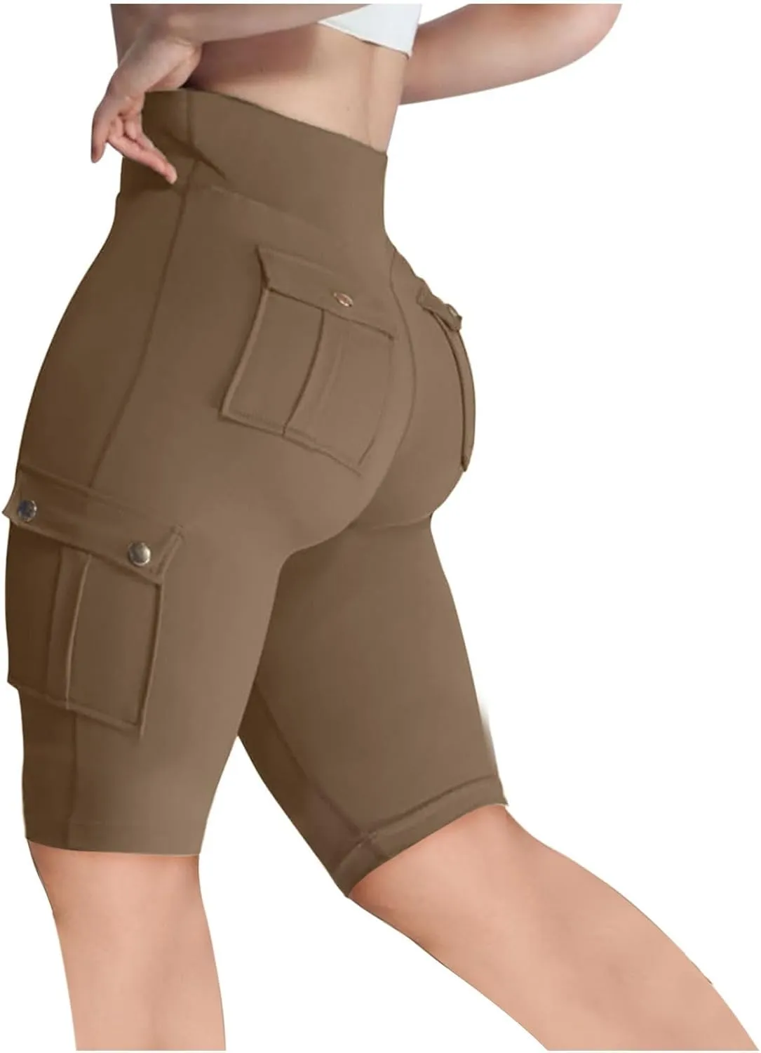 Hvyesh Biker Shorts Women, Tummy Control, High Waisted Short Leggings Knee Length, Womens Gym Workout Long Shorts
