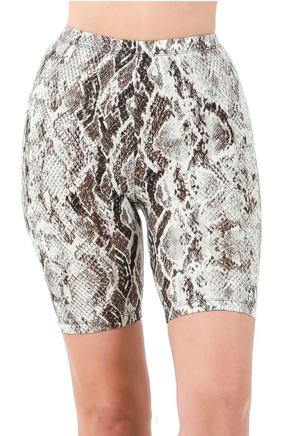 Kanza Brushed Microfiber Snakeskin Biker Shorts