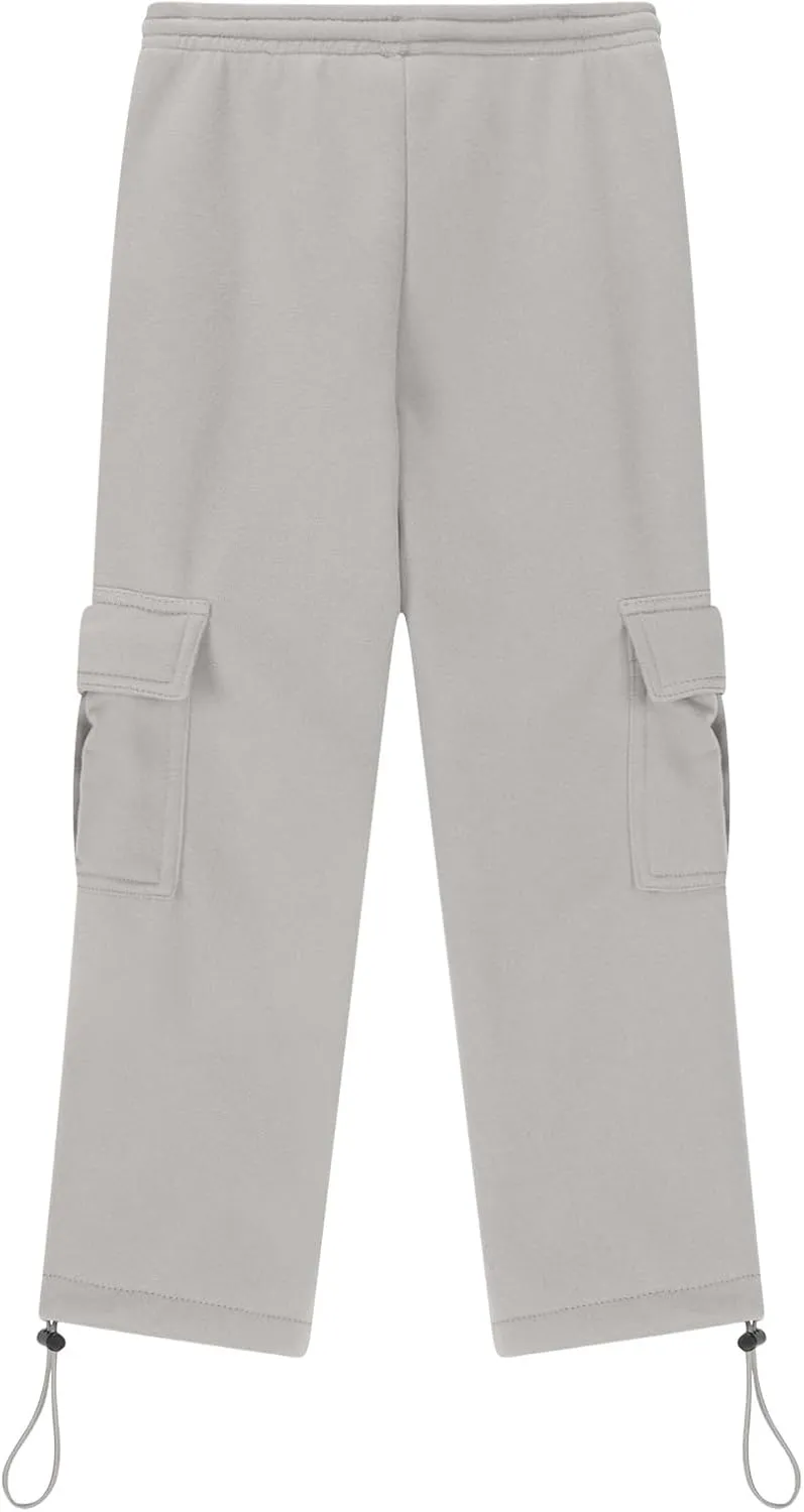 Kids Boys Cargo Sweatpants Toddler Boys' Casual Drawstring Elastic Waist Sweat Pants Baggy Sweatpants 1Pcs Set