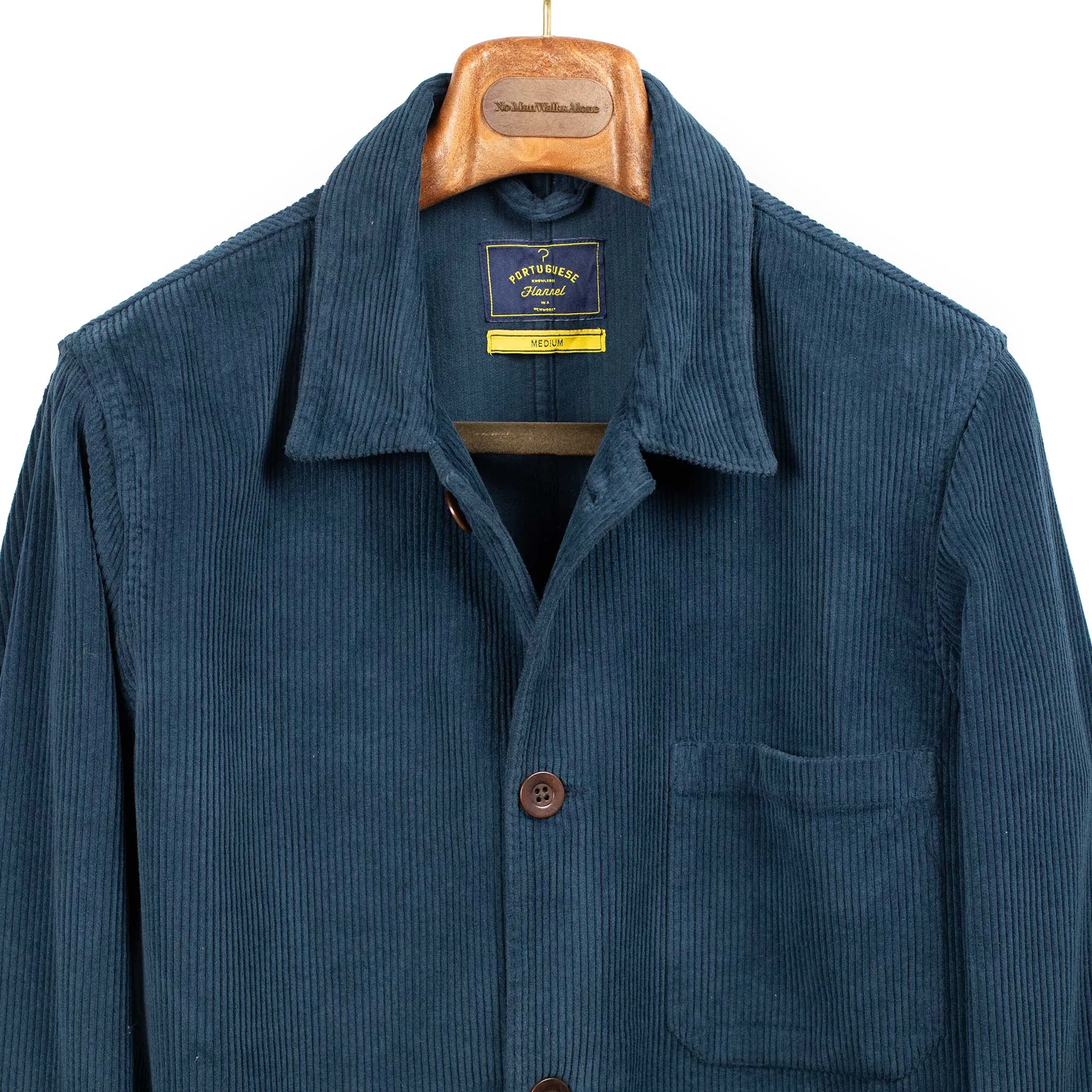 Labura chore coat in navy cotton corduroy