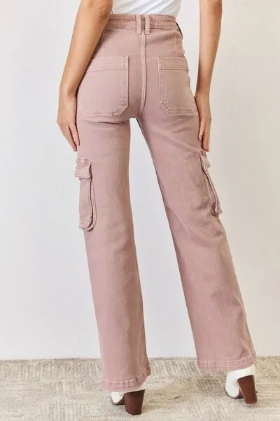 Marianna High Rise Cargo Wide Leg Jeans by Risen