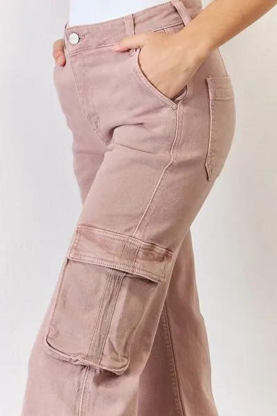 Marianna High Rise Cargo Wide Leg Jeans by Risen