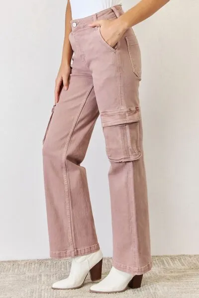 Marianna High Rise Cargo Wide Leg Jeans by Risen