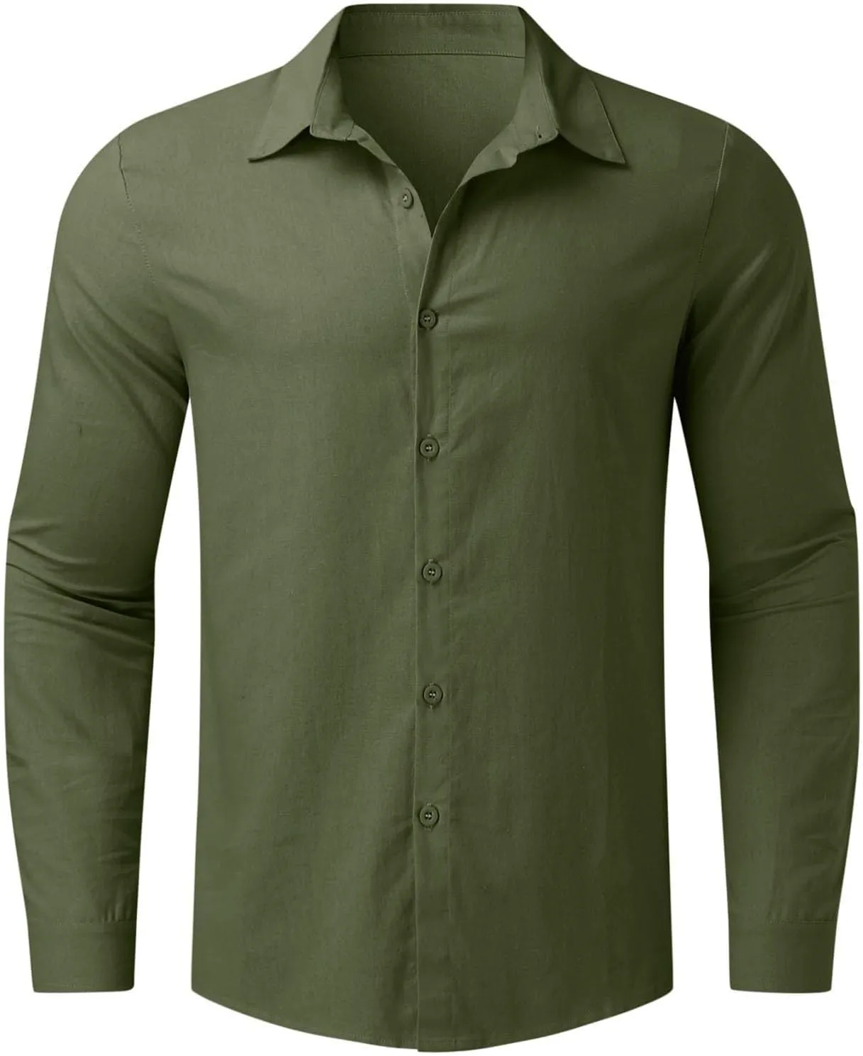 Mens Cotton Linen Hoodie Lightweight Long Sleeved Lapel Cotton Pocket Shirt Tops V Neck Button Down Hooded Shirt