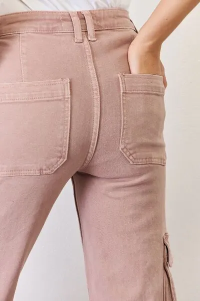 ONLINE EXCLUSIVE RISEN High Rise Cargo Wide Leg Jeans