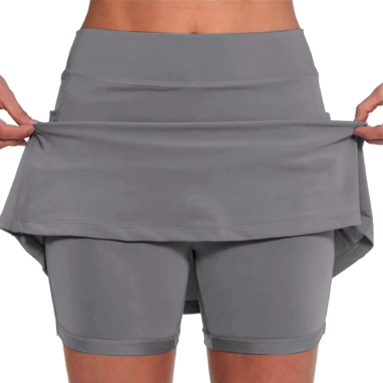 Plus Size Skorts for Women Tummy Control High Waisted Athletic Tennis Golf Skirts with Shorts Pockets Biker Shorts
