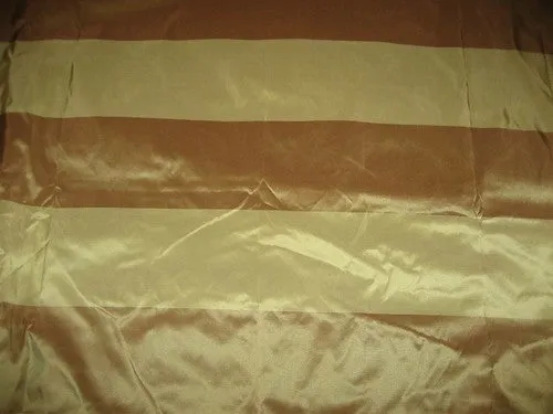 SILK TAFFETA FABRIC 54&quot; w ~Olive green &amp; Acorn brown stripes