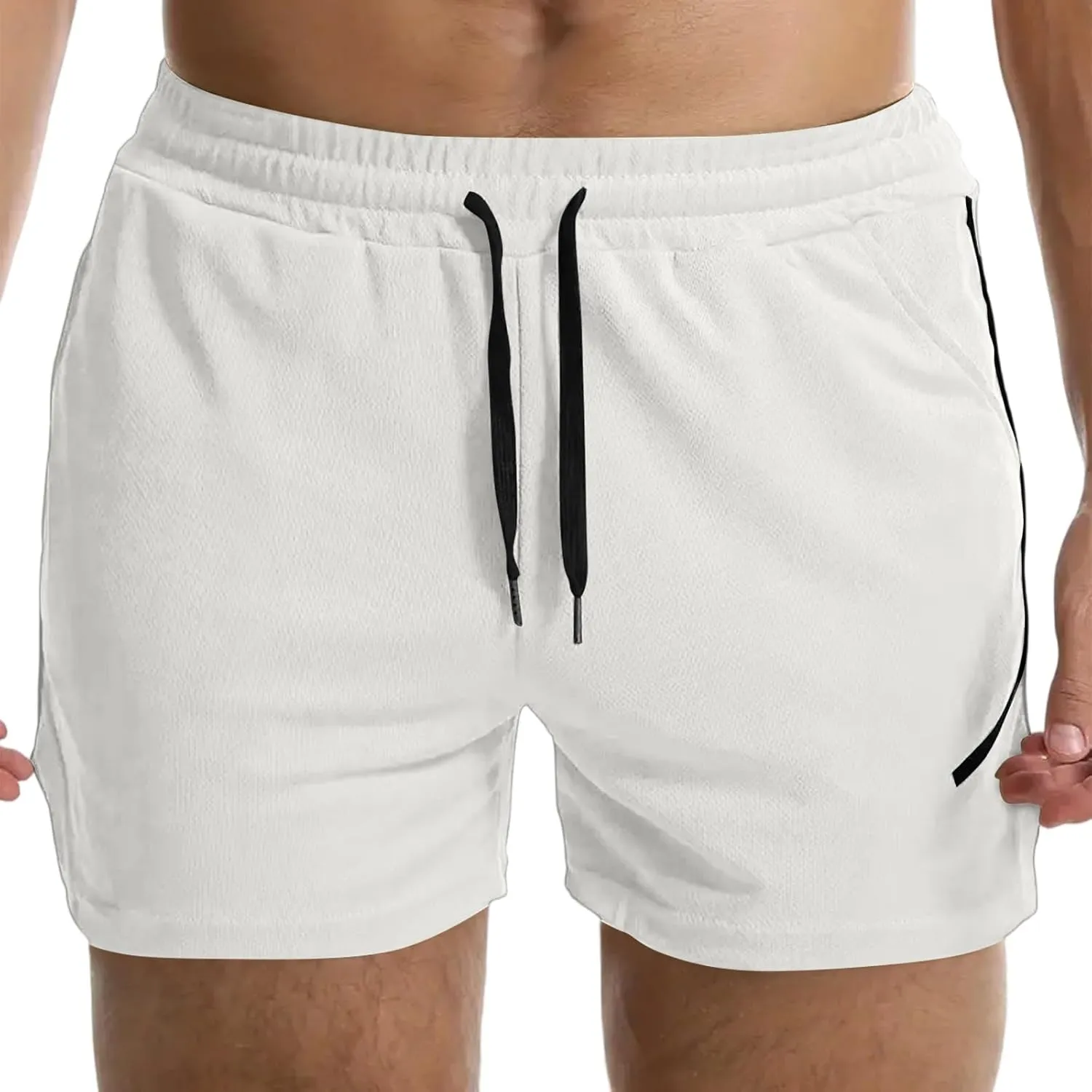 WENKOMG1 Mens Quick Dry Shorts Active Athletic Lightweight Breathable 3 Inch Running Jogging Workout Gym Shorts