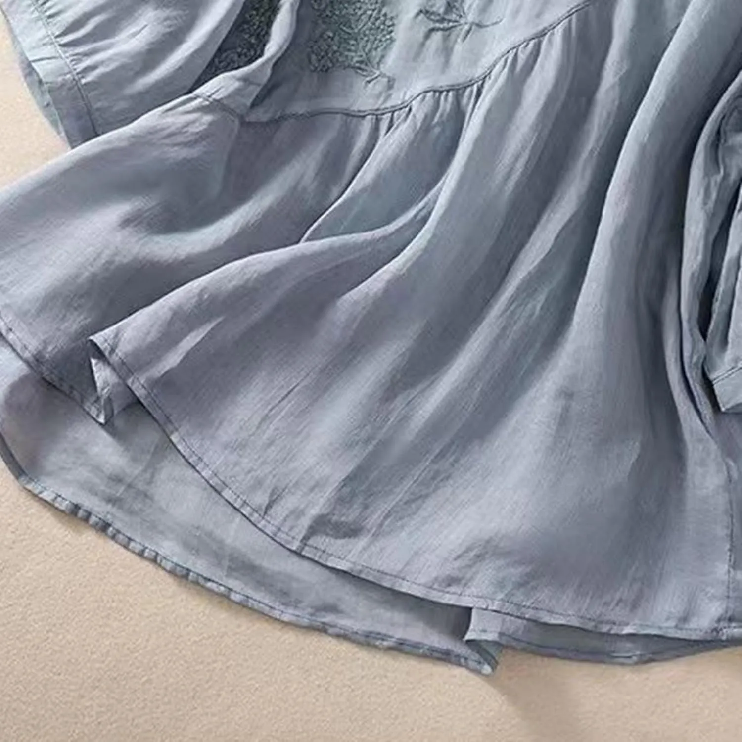 Women Short Sleeve Cotton Linen Shirt Casual Crew Neck Oversized T Shirts Solid Color Loose Fit Summer Tshirt
