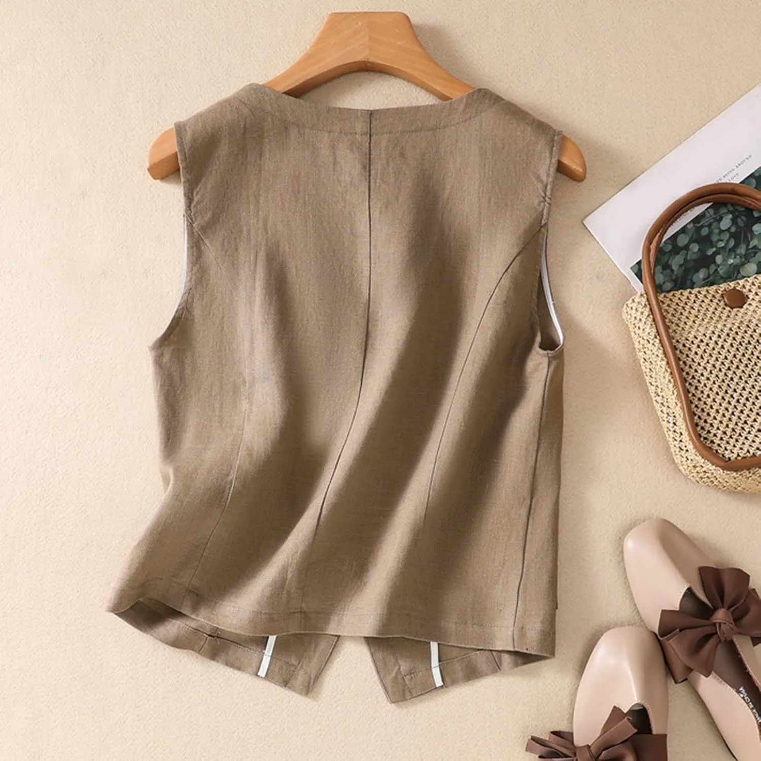 Women's Linen Shirts V-Neck Retro Blouses Bohemian Embroidery Oversized Tee Tops Long Sleeve Loose T Shirts