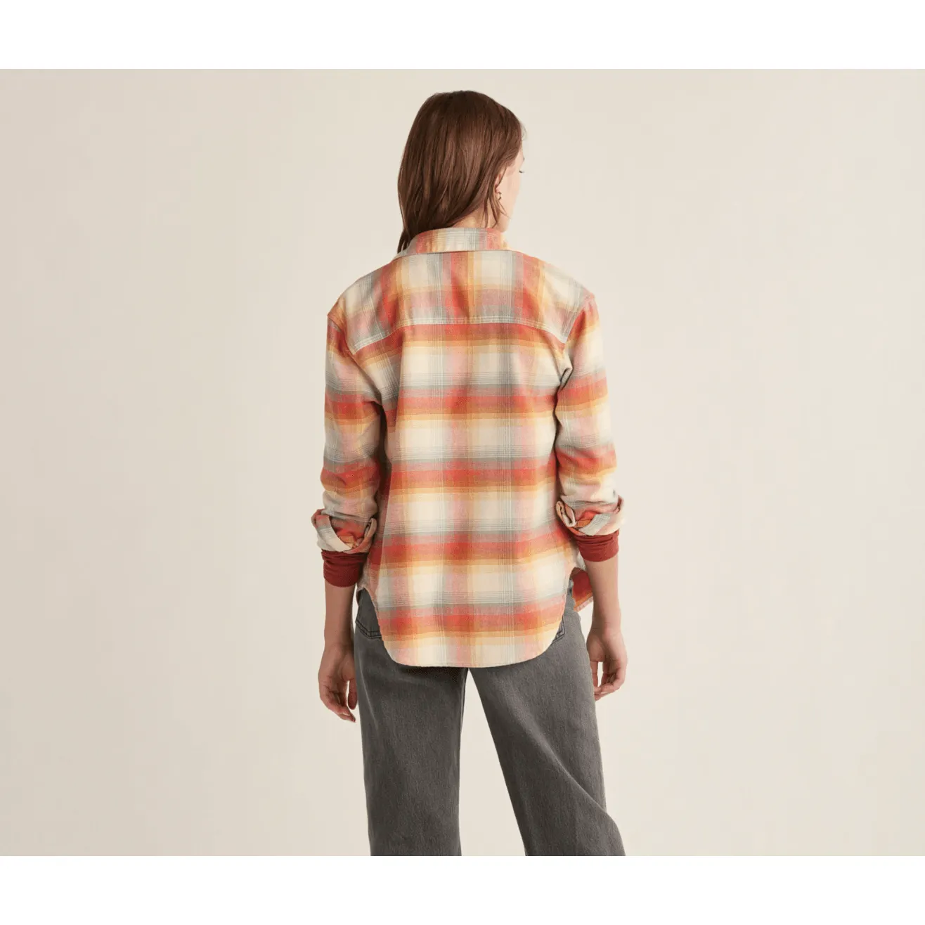 Women's Pendleton Plaid Boyfriend Double Brushed Flannel Shirt TM530-69906