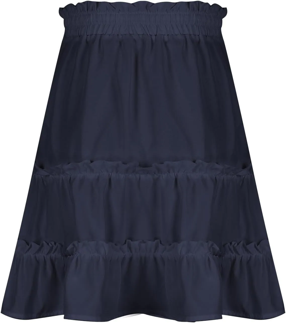 Womens Pleated Mini Skirts High Waist Drawstring Summer Beach Vacation Skirt Solid Color A-Line Flowy Short Skirt