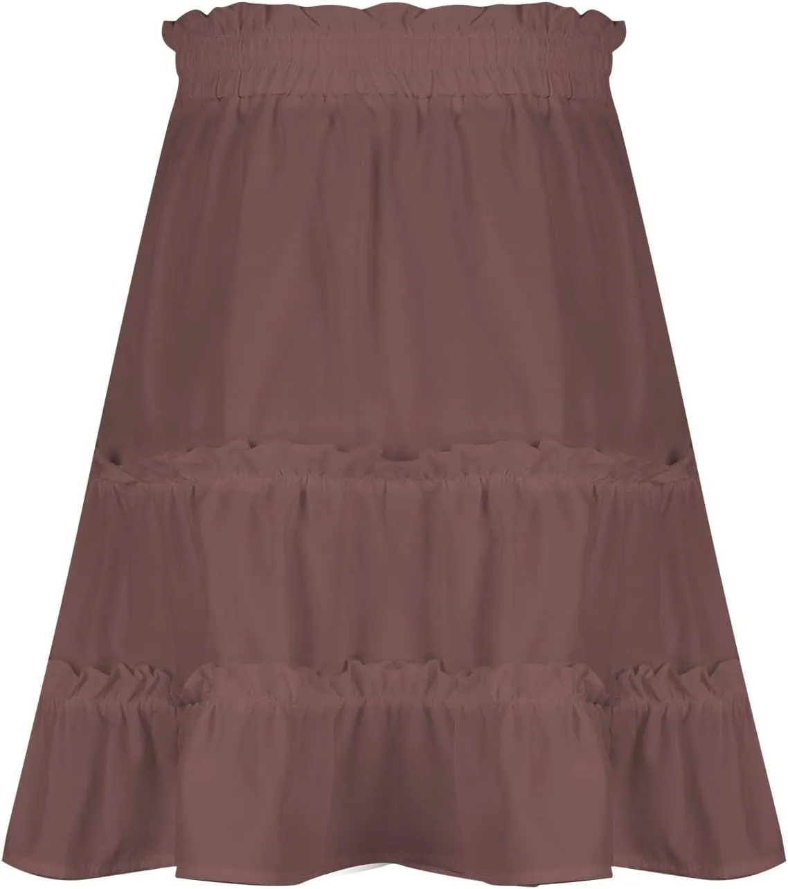 Womens Pleated Mini Skirts High Waist Drawstring Summer Beach Vacation Skirt Solid Color A-Line Flowy Short Skirt