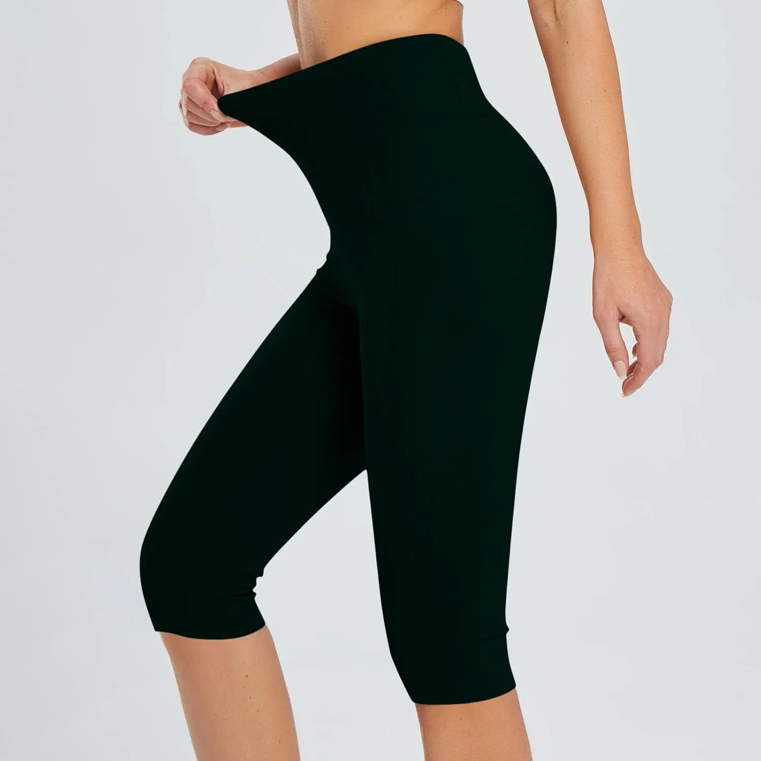 Women's Wide Leg Yoga Capris Pants High Waist Plus Size Running Hiking Gym Athletic Pants Joggers Lounge Crop