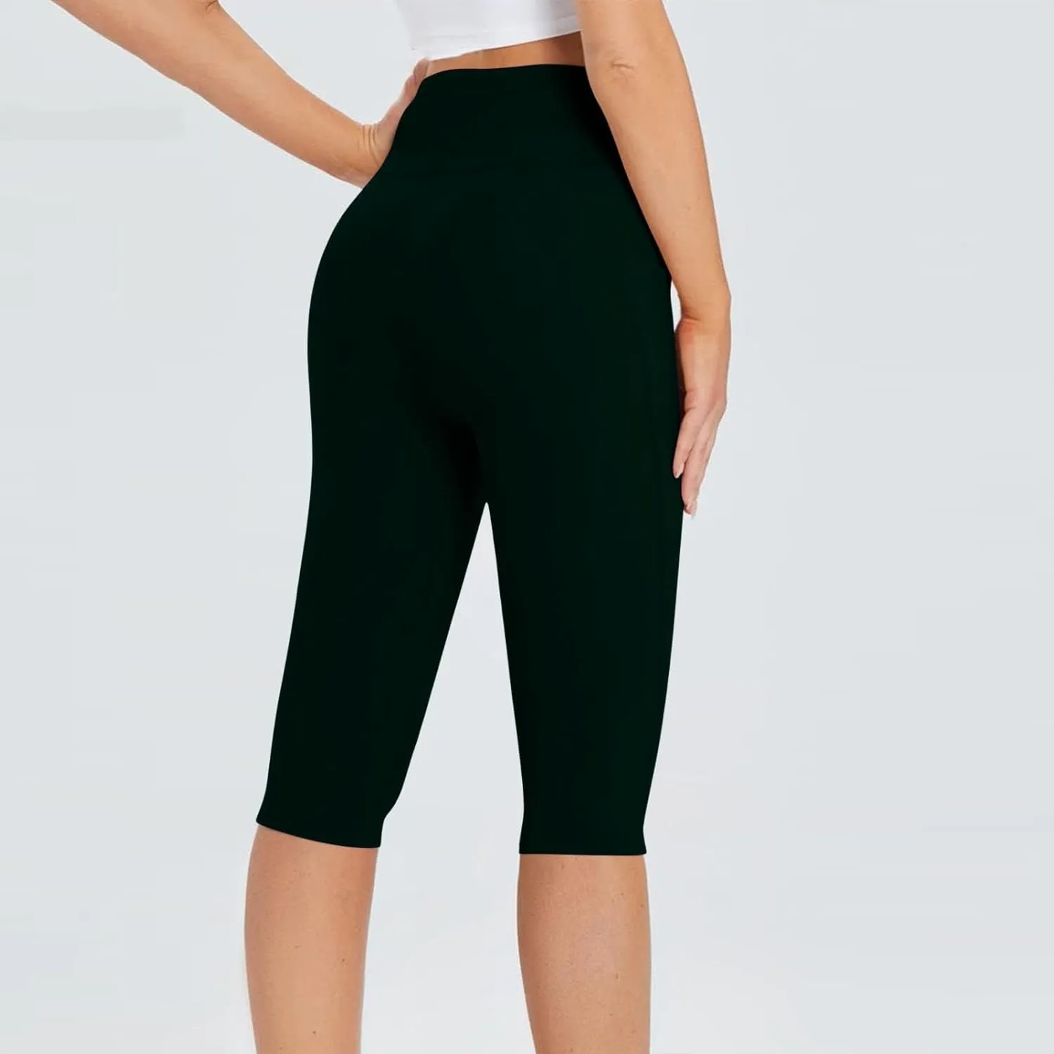 Women's Wide Leg Yoga Capris Pants High Waist Plus Size Running Hiking Gym Athletic Pants Joggers Lounge Crop